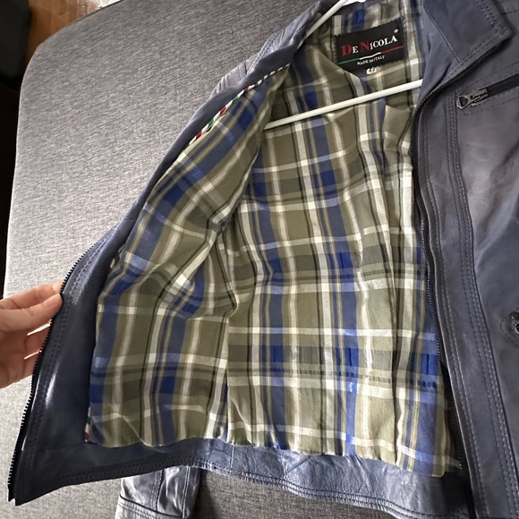 Italian leather jacket-worn once. Bought in Florence, Italy. - Picture 3 of 4